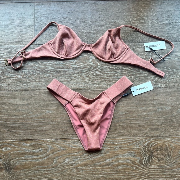 Mauve Sparkle Dainty Montce Bikini Top - Picture 4 of 4